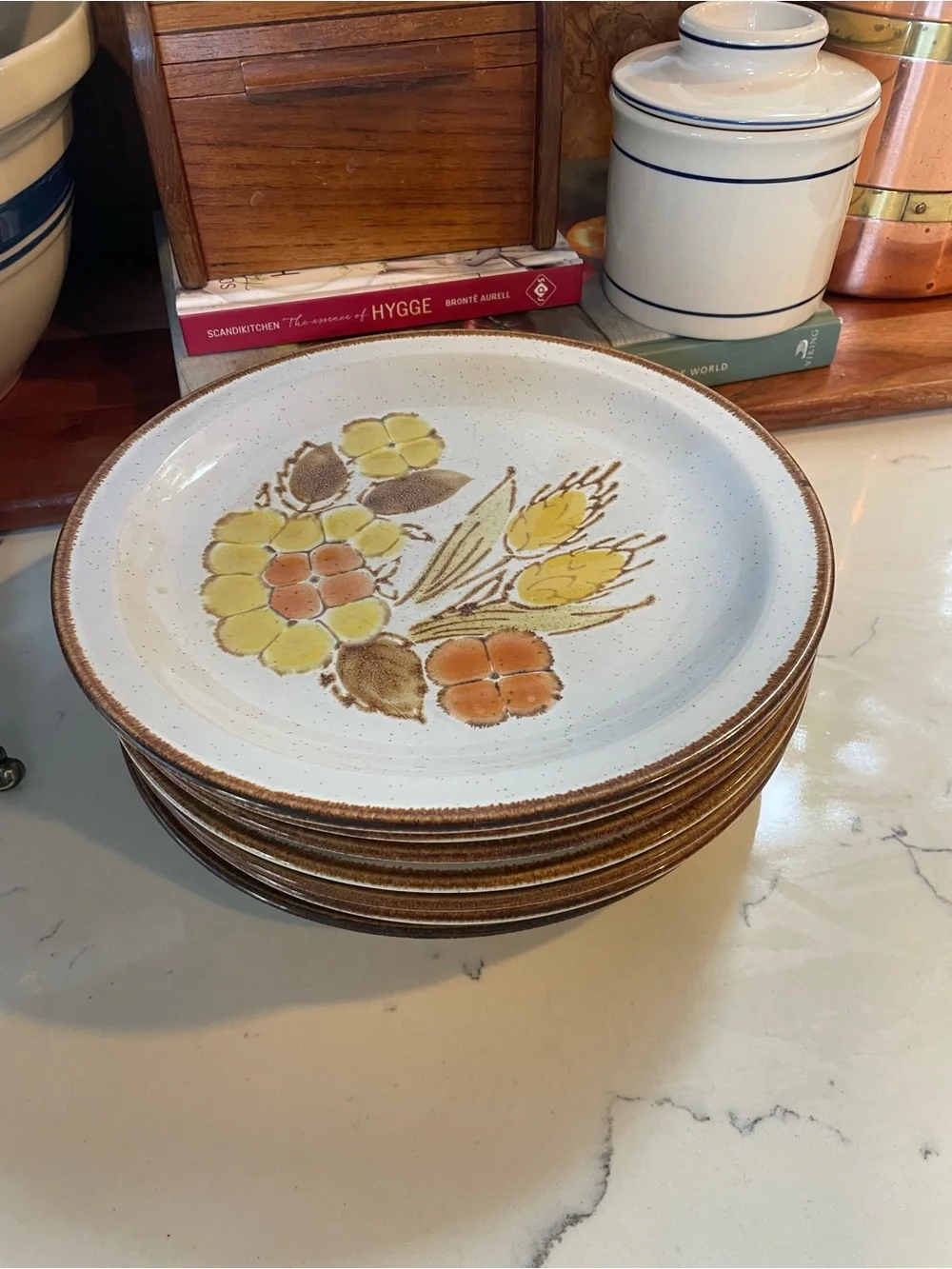 Vintage International Stoneybrook Rushwood Stoneware Salad Plates Set of 8